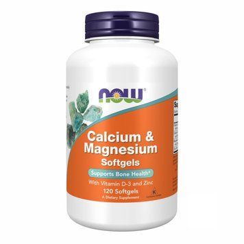 Calcium & Magnesium, NOW Foods, Кальций и магний с витамином D3 и цинком, 120 мягких таблеток 2022-10-0021 фото