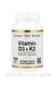 Вітамін д3 5000 к2 120 мкг California Gold Nutrition вітаміни d3 та k2 у вигляді мк 7 підтримка кісток та суглобів для опорно рухового апарату від остеопорозу 180 капсул CGN-02333 фото 2