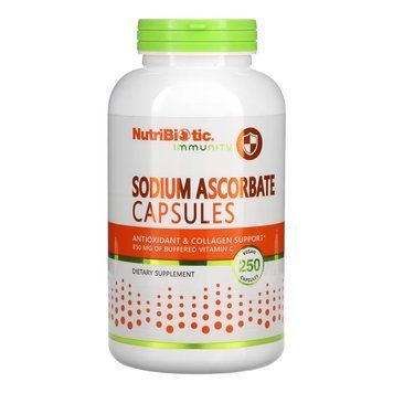 Sodium Ascorbate, NutriBiotic, аскорбат натрію, 250 веганських капсул 2022-10-1727 фото