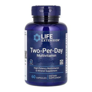 Two-Per-Day Multivitamin, Life Extension, мультивитамины для приема два раза в день, 60 капсул 2022-10-1973 фото