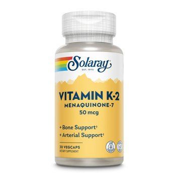 Vitamin K2, Solaray, вітамін К-2, менахінон-7, 50 мкг, 30 капсул 2023-10-2435 фото