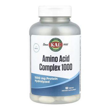 Amino Acid Complex KAL, комплекс аминокислот 1000 мг, 100 таблеток 2023-10-6955 фото