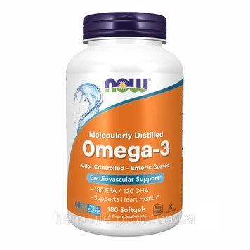Омега 3 NOW Foods omega 3 1000 мг американська нау фудс кишковорозчинна риб'ячий жир в капсулах для серця та судин незамінні жирні кислоти для покращення пам'яті та роботи мозку засіб від холестерину вітаміни для суглобів 180 капсул 2022-10-0056 фото