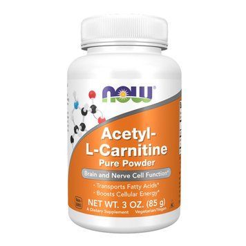 Acetyl-L-Carnitine, NOW Foods, L-карнітин, чистий порошок, 85 г 2023-10-4527 фото