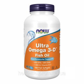 Омега 3 с витамином Д3 NOW Foods omega + d3 1200 мг американская нау фудс ультра омега + д3 рыбий жир в капсулах для сердца и сосудов незаменимые жирные кислоты для улучшения памяти и работы мозга средство от холестерина витамины для суставов 180 капсул 2022-10-0410 фото
