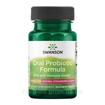 Oral Probiotic, Swanson, Формула с пробиотиками для перорального применения,3 млрд КОЕ, 30 жевательных таблеток 2023-10-5861 фото