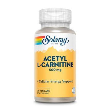 Acetyl L-Carnitine, Solaray, ацетил-L-карнітин, 500 мг, 30 капсул 2023-10-3019 фото