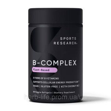 Sports Research, комплекс витаминов группы B, растительный, 60 растительных капсул 2023-10-4011 фото