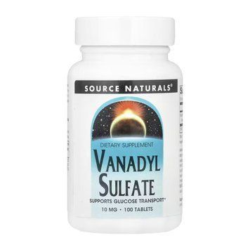 Vanadyl Sulfate Source Naturals, Ванадил сульфат, 10 мг, 100 таблеток 2023-10-5292 фото