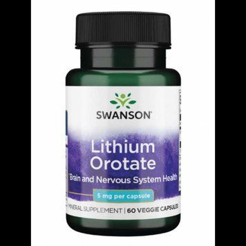 Lithium Orotate, Swanson, літію оротат, 5 мг, 60 капсул 100-38-1833315-20 фото