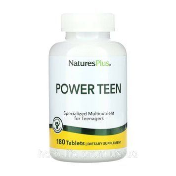 NaturesPlus, Power Teen, мультивитамины и минералы для подростков, 180 таблеток 2023-10-4408 фото