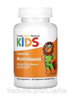 Витамины и минералы детские California Gold Nutrition мультивитамины для укрепления детского иммунитета поливитамины 180 таблеток CGN-02300 фото