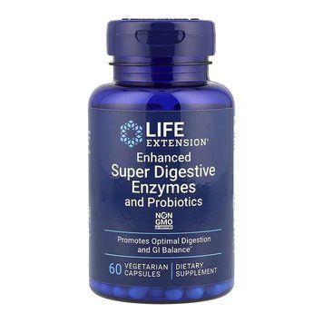 Super Digestive Enzymes Life Extension,суперсмесь пищеварительных ферментов и пробиотиков, 60 капсул 2023-10-6823 фото