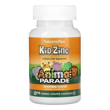 Zinc, NaturesPlus, Animal Parade, Kid Zinc, пастилки для дітей із цинком, , 90 пастилок у форм 2022-10-2856 фото