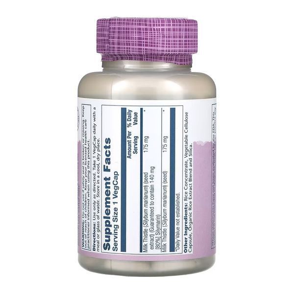 Milk Thistle Seed Solaray, Vital Extracts, расторопша, 120 растительных капсул 2023-10-6958 фото