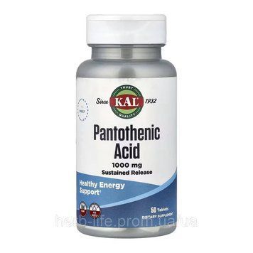 Pantothenic Acid KAL, Пантотеновая кислота, 50 таблеток 2023-10-7025 фото