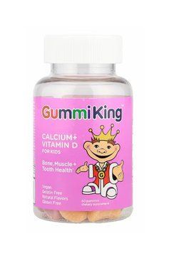 Calcium Vit D3 GummiKing, кальций и витамин D для детей, 60 жевательных мармеладок GUM-00052 фото