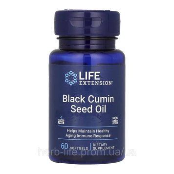 Black Cumin Seed Oil, Life Extension, олія з насіння чорного кмину, 60 капсул 2022-10-1905 фото