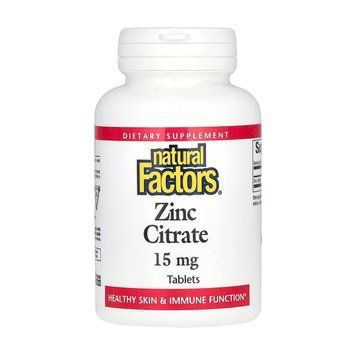 Zinc Citrate, Natural Factors, цитрат цинку, 15 мг, 30 таблеток 2023-10-6701 фото