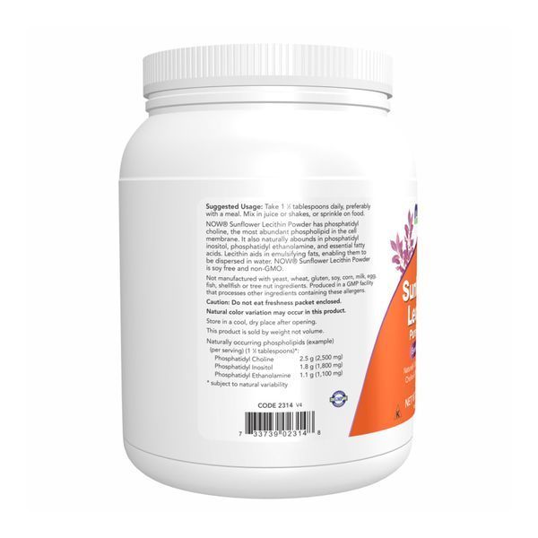 Sunflower Lecithin, NOW Foods, Соняшниковий лецитин, чистий порошок, 454 г 2022-10-2063 фото