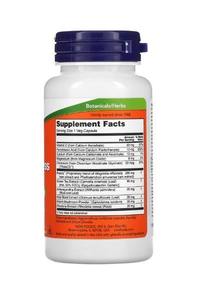 Adrenal Sress Support, NOW Foods, препарат для поддержания уровня кортизола, 90 капсул NOW-03344 фото