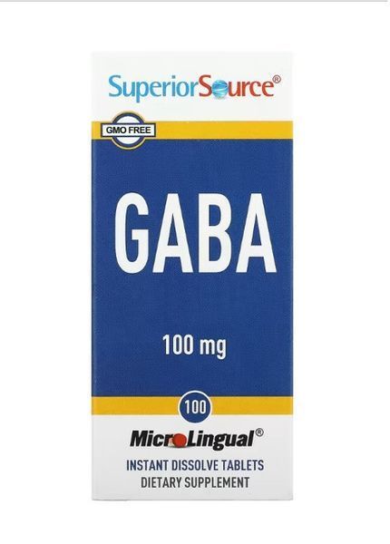 GABA, Superior Source, ГАМК, Габа 100 мг, 100 таблеток SPS-90900 фото