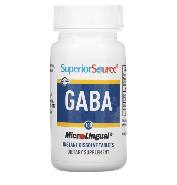 GABA, Superior Source, ГАМК, Габа 100 мг, 100 таблеток SPS-90900 фото