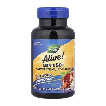 Men's 50+ Complete Multivitamin, Nature's Way, полный мультивитаминный комплекс для мужчин старше 50 лет, 130 таблеток 2023-10-6940 фото