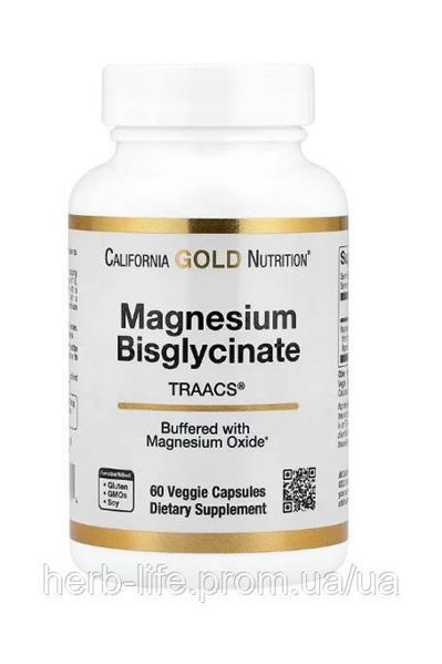Магний бисглицинат магния California Gold Nutrition магнезиум глицинат magnesium bisglycinate антистресс витамины для нервов и нервной системы успокоения и улучшения сна бады от хронического стресса 60 капсул CGN-01901 фото