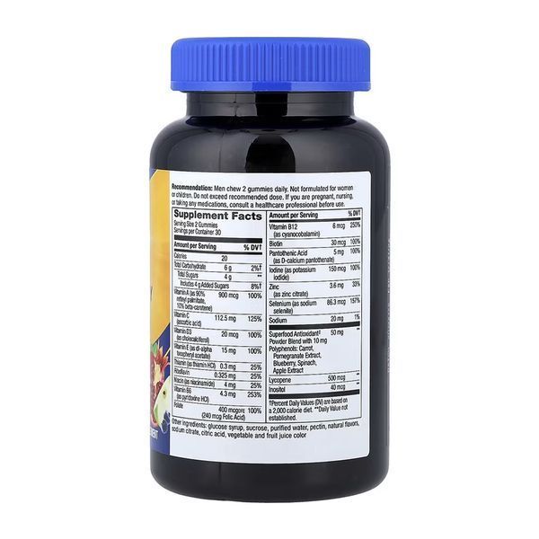 Men's Multivitamin, Nature's Way, мультивітаміни для чоловіків, 60 мармеладок 2023-10-6385 фото