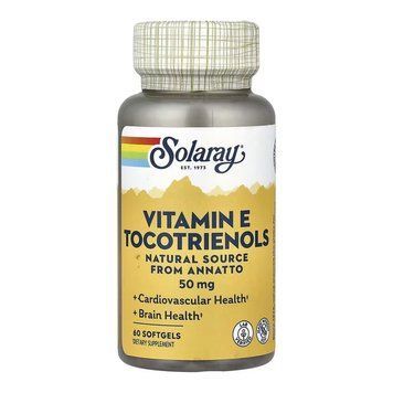 Vitamin E Solaray, токотрієноли вітаміну E, 50 мг, 60 капсул 2023-10-7614 фото