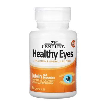 Healthy Eyes Lutein & Zeaxanthin 21st Century, средство для здоровья глаз, лютеин и зеаксантин, 60 капсул 2023-10-7125 фото