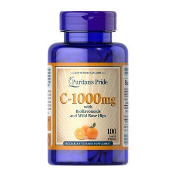 Витамин C Puritan's Pride Vitamin C-1000 mg with Bioflavonoids & Rose Hips 100 таблетки 2023-10-6436 фото
