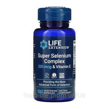 Life Extension, Super Selenium Complex з вітаміном Е, 200 мкг, 100 вегетаріанських капсул 2022-10-1916 фото