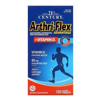ArthriFlex + D3 21st Century, добавка для поддержания суставов с витамином D3, 120 таблеток 2023-10-7086 фото