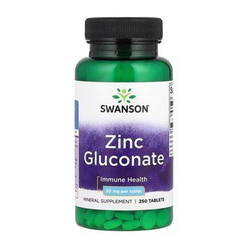 Zinc Gluconate, Swanson, глюконат цинку, 30 мг, 250 таблеток 2023-10-6664 фото