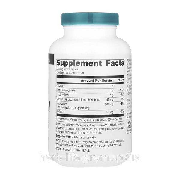 Source Naturals, Глицинат магния, Magnesium Glycinate - 180 таблеток 2023-10-4634 фото