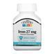 Iron 27 mg Ferrous Gluconate 21st Century, високоефективне залізо, 27 мг, 110 таблеток 2023-10-7128 фото 1