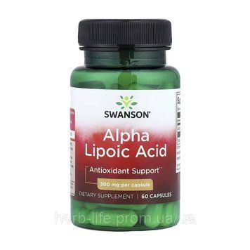 Альфа липоевая кислота Swanson alpha lipoic acid 300 мг альфалипоевая кислота для похудения и ускорения метаболизма 60 капсул 2023-10-6661 фото