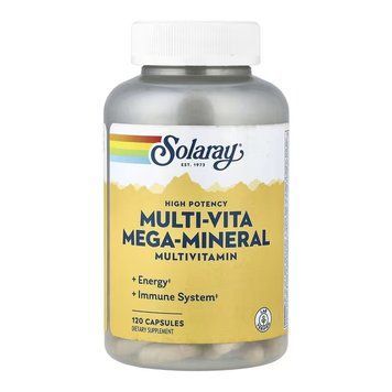 Multi-Vita Mega-Mineral, Solaray,мультивітаміни з мегамінералом, 120 капсул 2023-10-6750 фото
