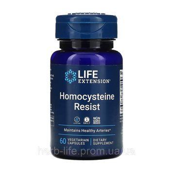 Homocysteine Resist, Life Extension, добавка для поддержания здорового уровня гомоцистеина, 60 капсул 2022-10-1950 фото