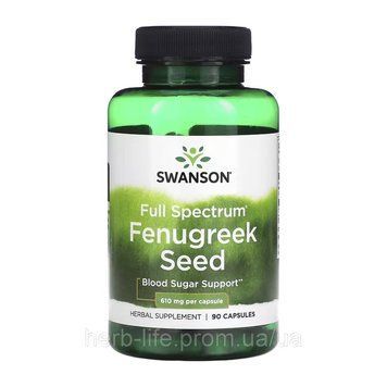 Swanson, Full Spectrum&reg;, семена пажитника, 90 веганских капсул (610 мг в 1 капсуле) 100-70-4565538-20 фото